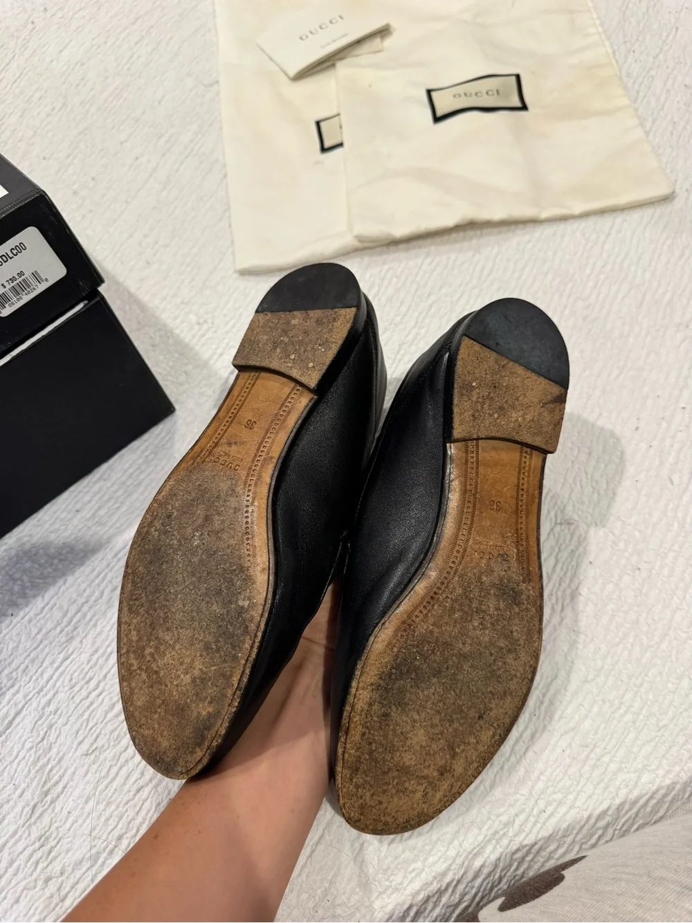 Gucci black leather